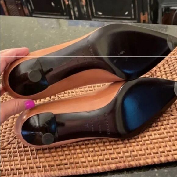 Sz 36 *Sergio Rossi* VeroCuoio Leather *Kitten Heels* Bow tie - Picture 6 of 11